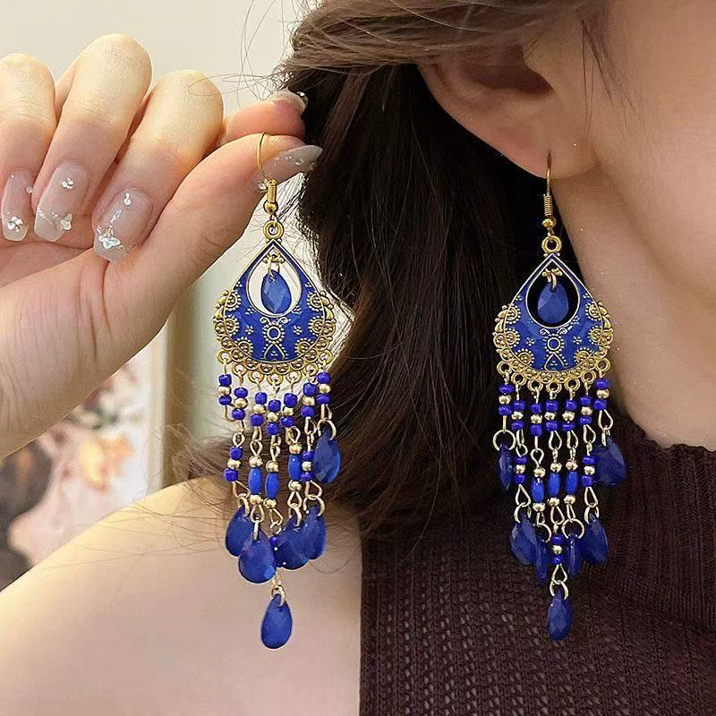 Long Fringe Special Ins Slimming Face Earrings
