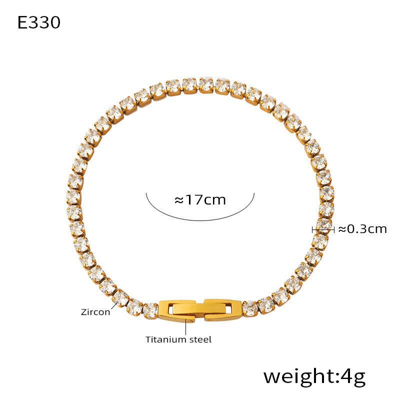 Women's Personalized Fashion Colorful Full Diamond Claw Zircon Light Luxury Bracelets