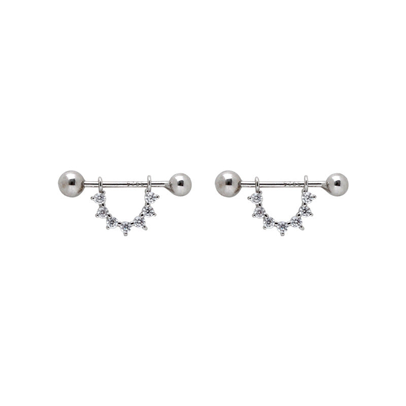 Needle Screw Tightening Buckle Siering Female Earrings