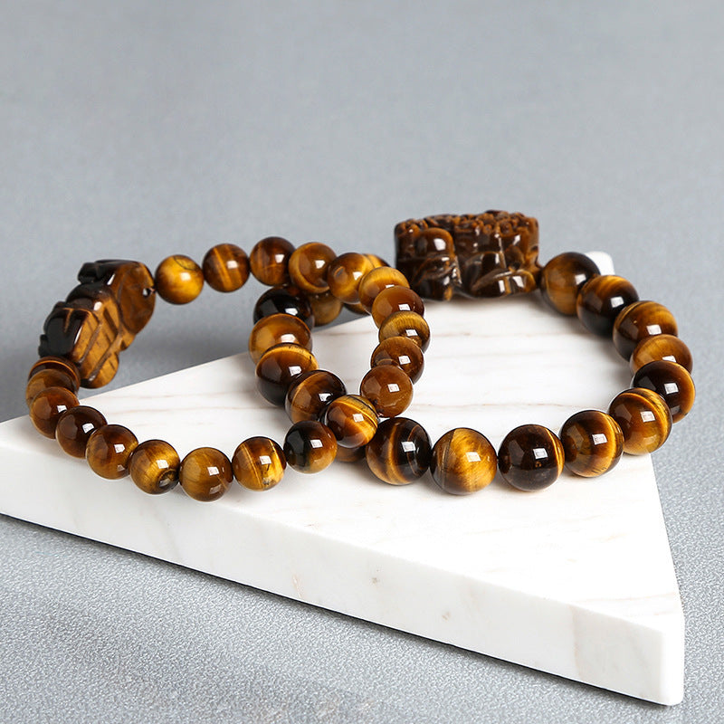 Men's Jewelry Yellow Tiger's Eye Pi Simple Bracelets