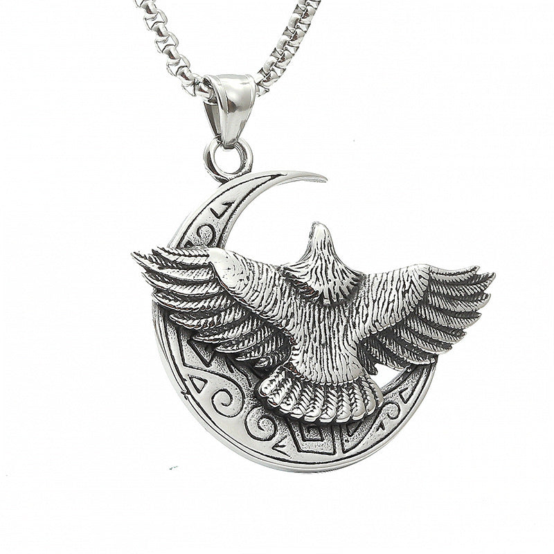 Men's Minority Design High-grade Titanium Steel Ornament Eagle Live Necklaces