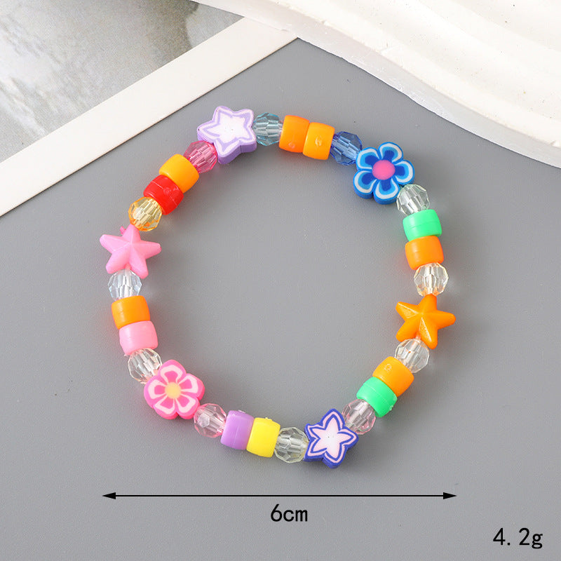 Clay Small Flower Handmade Love Beaded Ornaments Sweet Bracelets