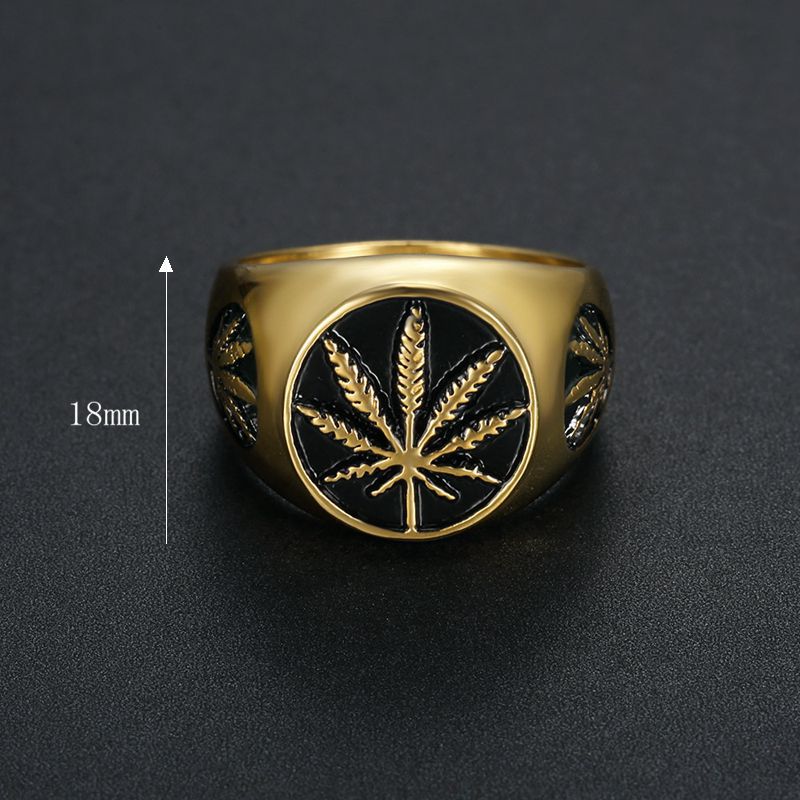 Men's Hip Hop Personalized Creative Retro Color Gold Stainless Steel Rings