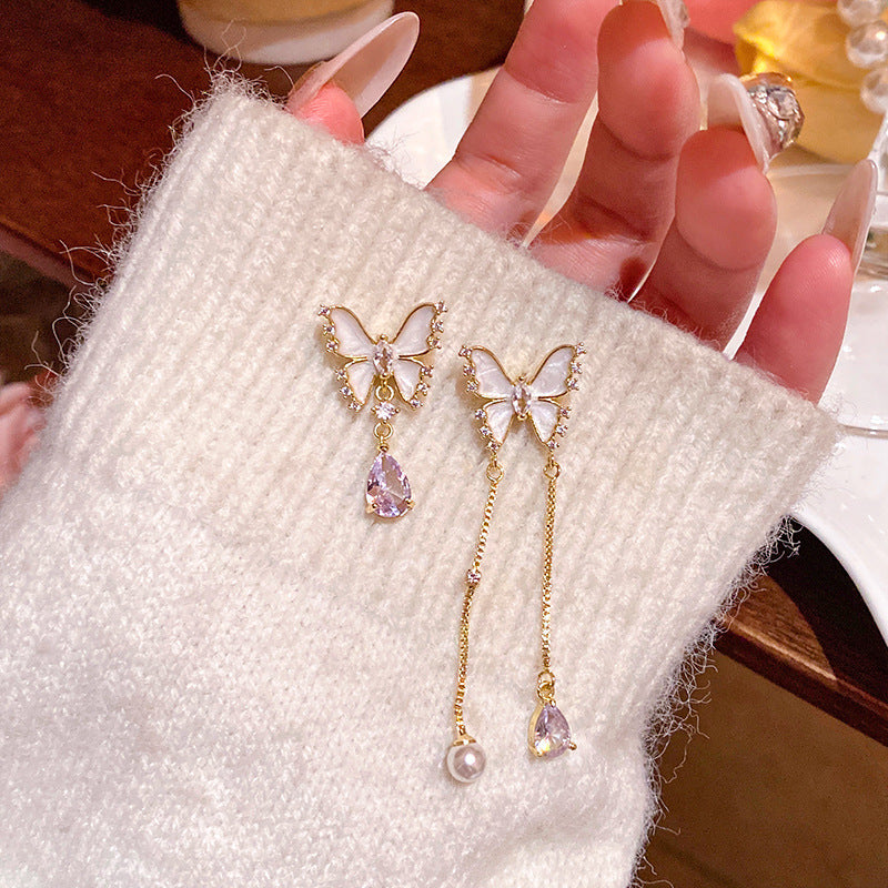 Women's Sier Needle Light Luxury Minority Pearl For Graceful Stud Earrings