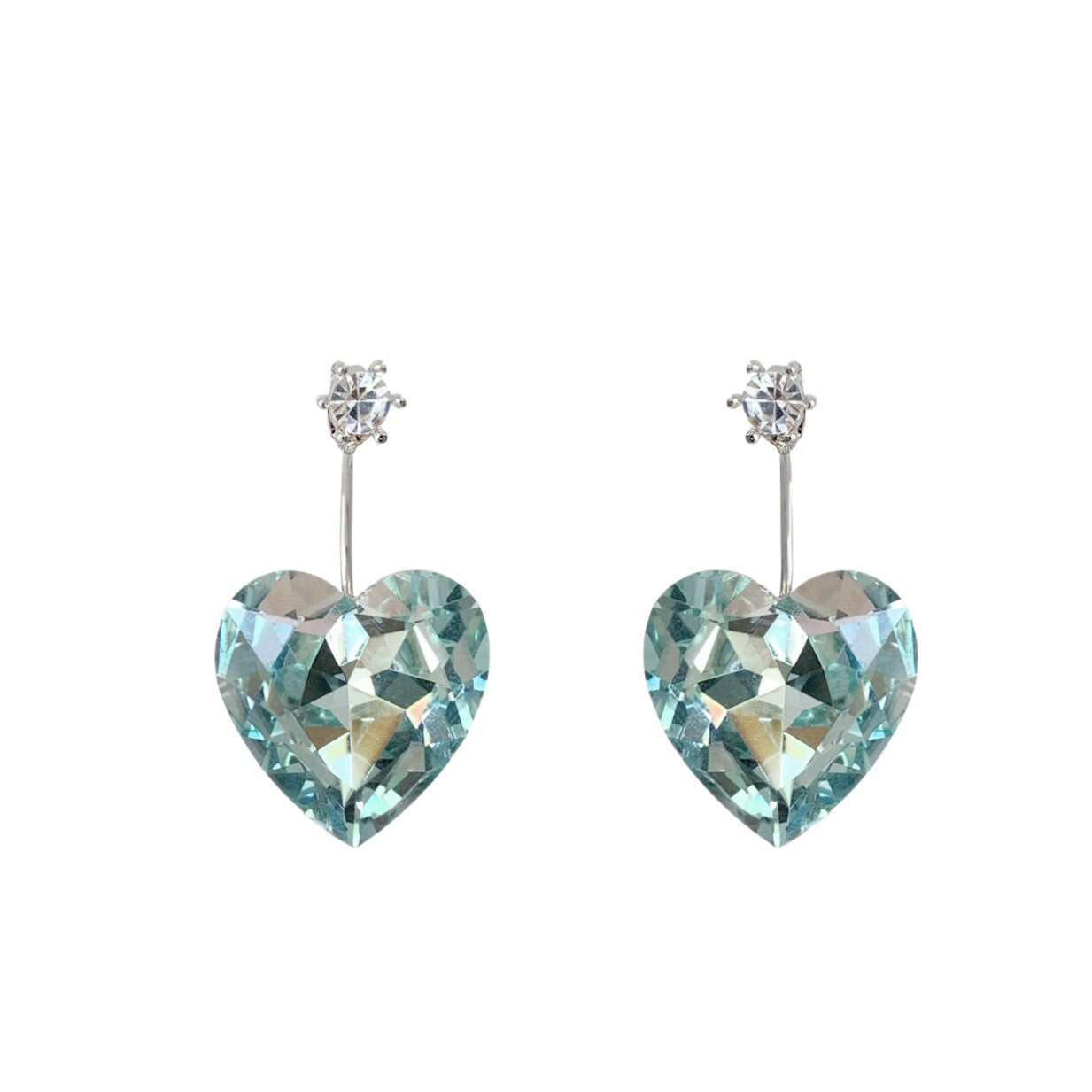For Water Drop Large Love Heart Light Luxury High-grade Graceful Earrings