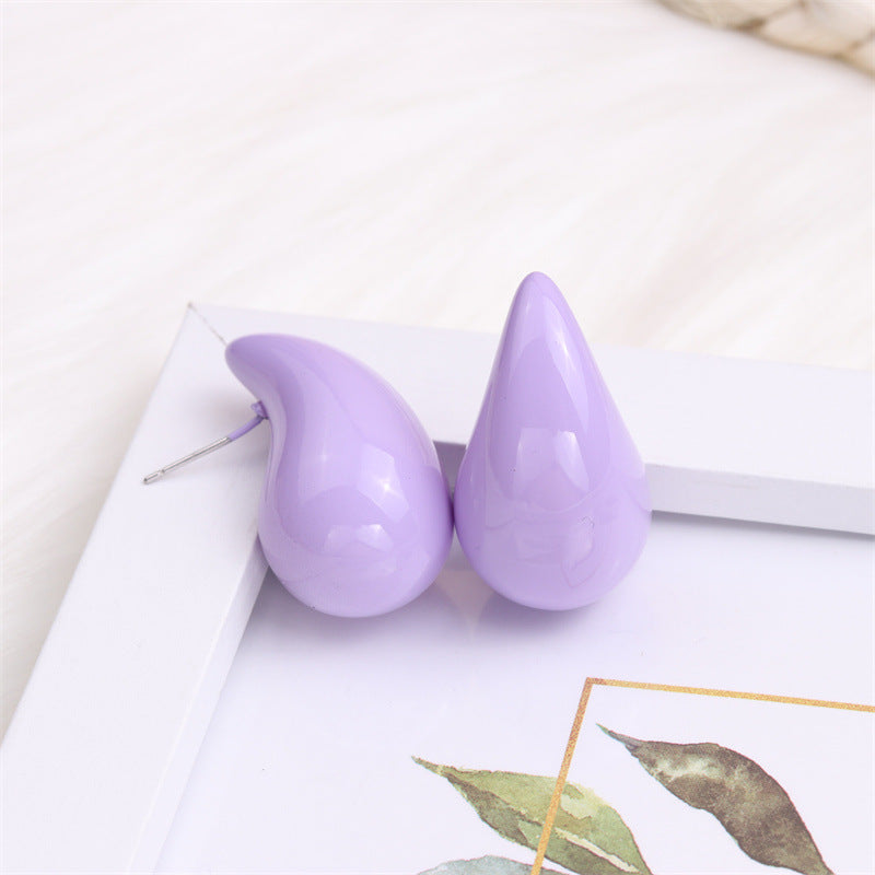 Glossy Fat Drops Ear Simple Personality Earrings