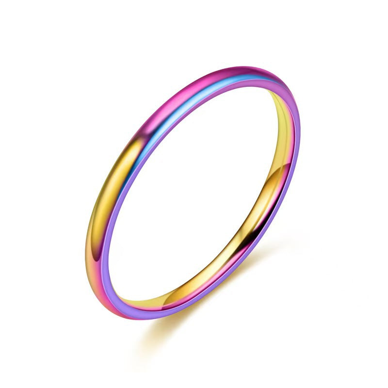Titanium Steel Female Simple Glossy Couple Ring