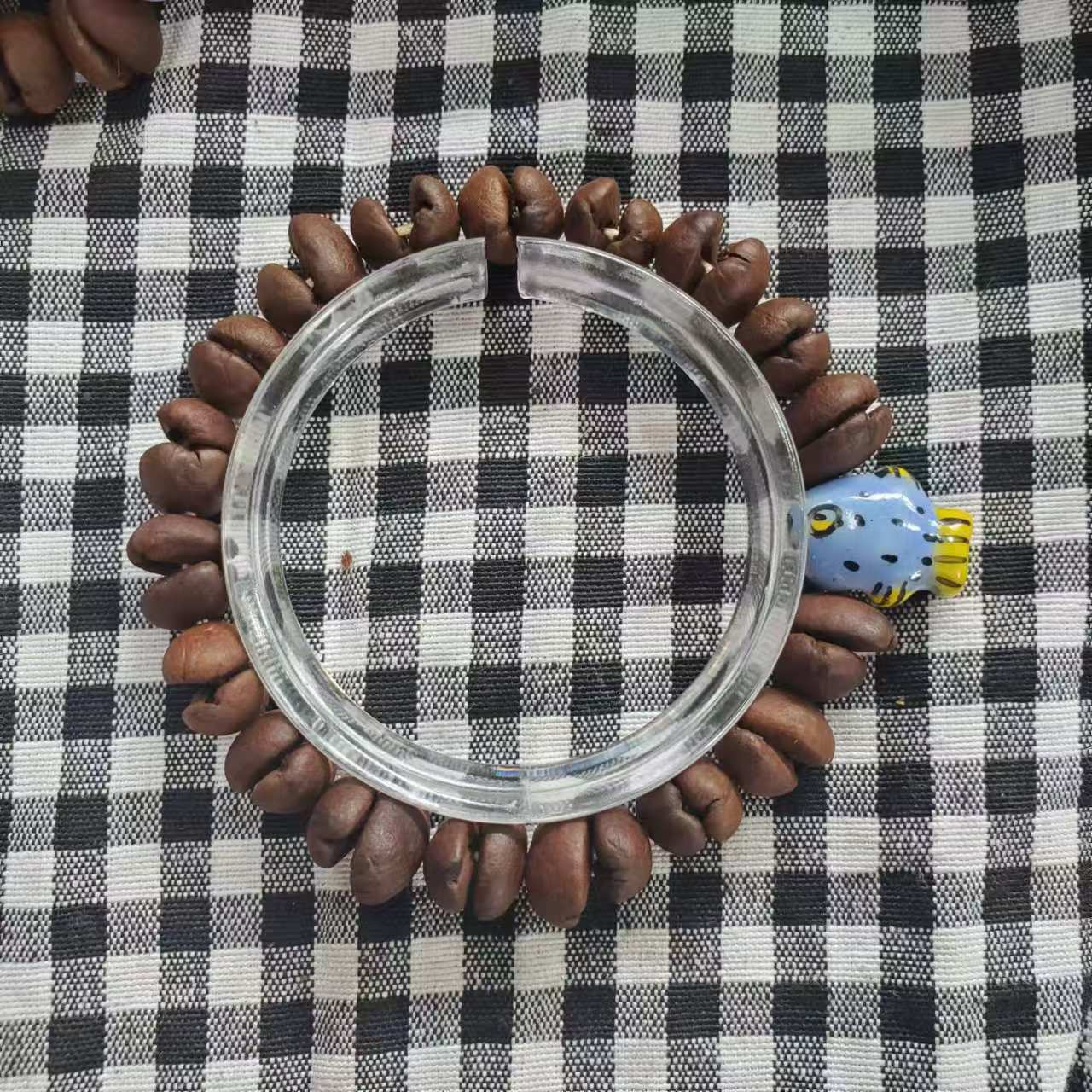 Coffee Bean Ebony Kitten Head Passion Fruit Seed Bracelets