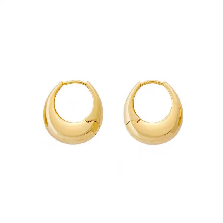 Women's Ellipse Simple Metal Ear Cuff Fashionable Earrings