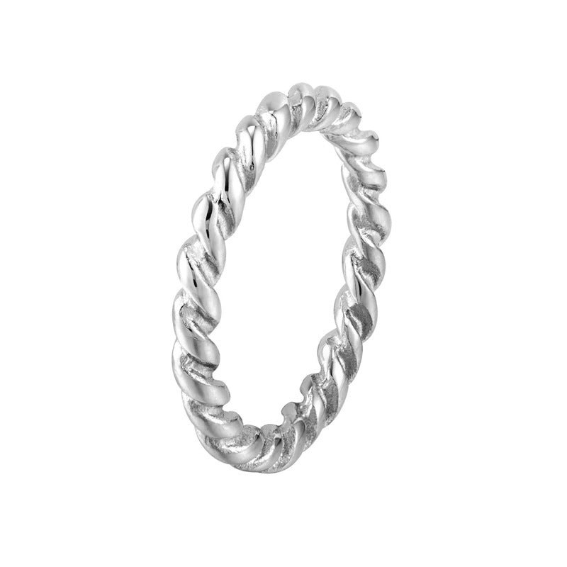 Twist Gold-plated Niche Twisted Female Titanium Rings