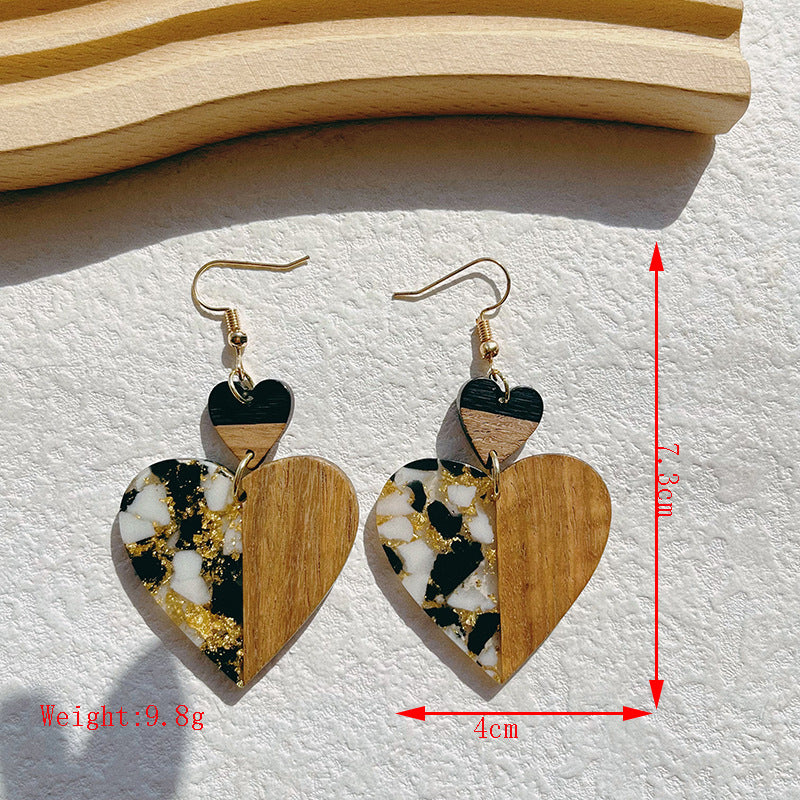 Women's Resin Stitching Niche High-grade Gold Foil Earrings