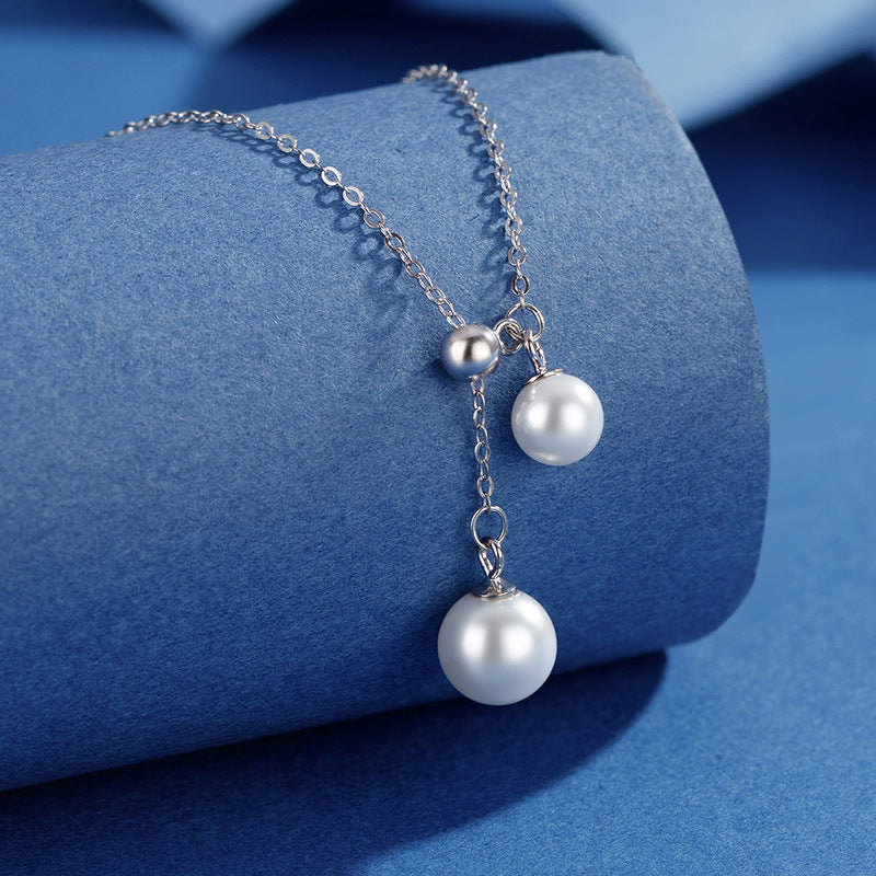 Women's French Pearl Sterling Sier Fashion Simple Necklaces