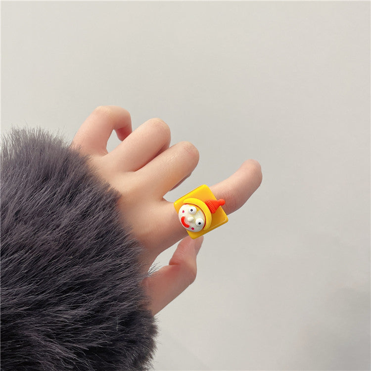 Children's Colorful Fun Exaggerated Funny Face Cute Rings