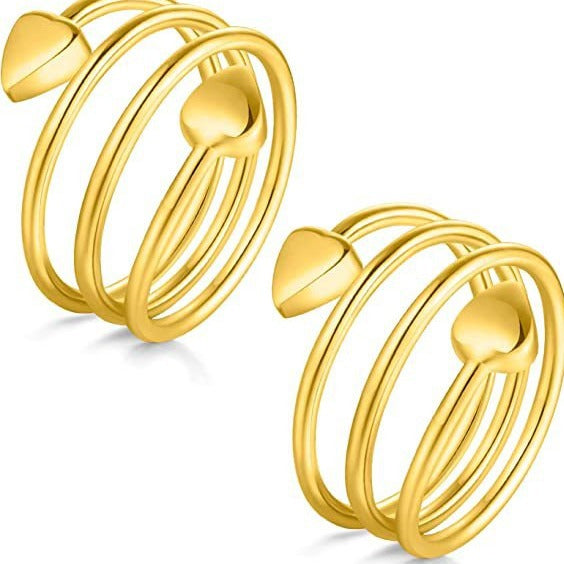 Simple Pure Copper Creative Stretch Love Magnet Rings