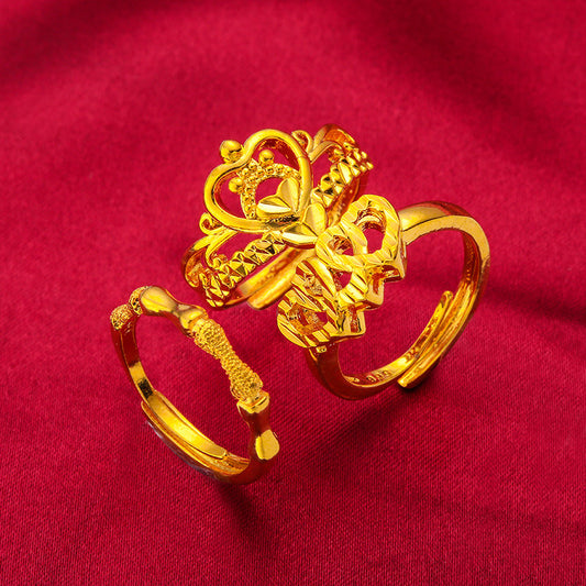 Vietnam Placer Gold High Opening Lucky Rings