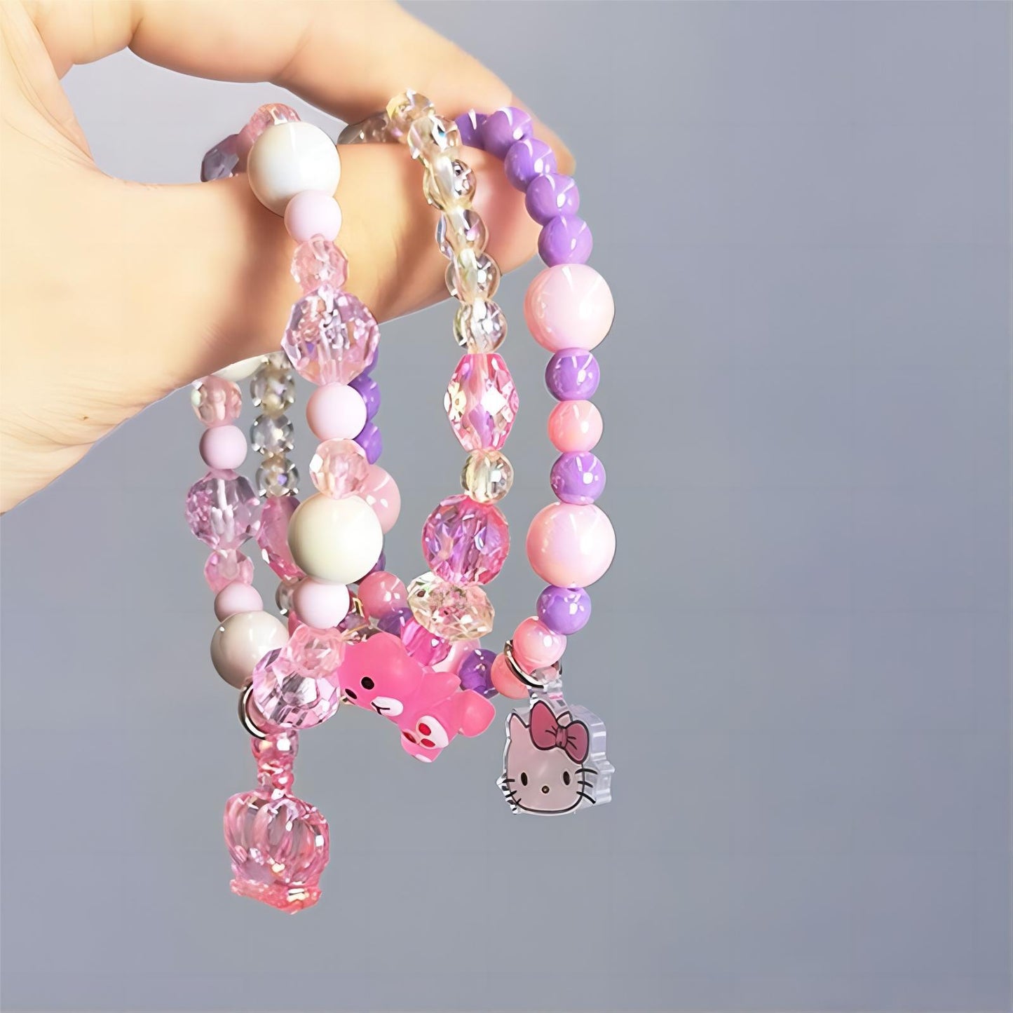 Children's Cartoon Crown Crystal Acrylic Handmade Resin Bracelets