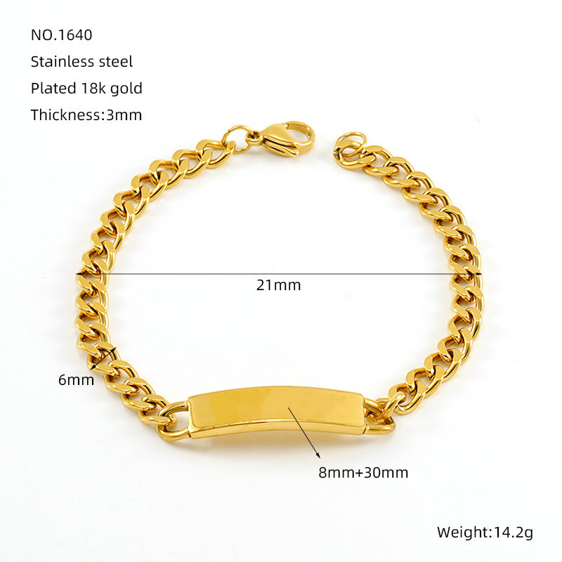 Women's & Men's Cuban Link Chain Digital Personality Wild Light Luxury Style Bracelets