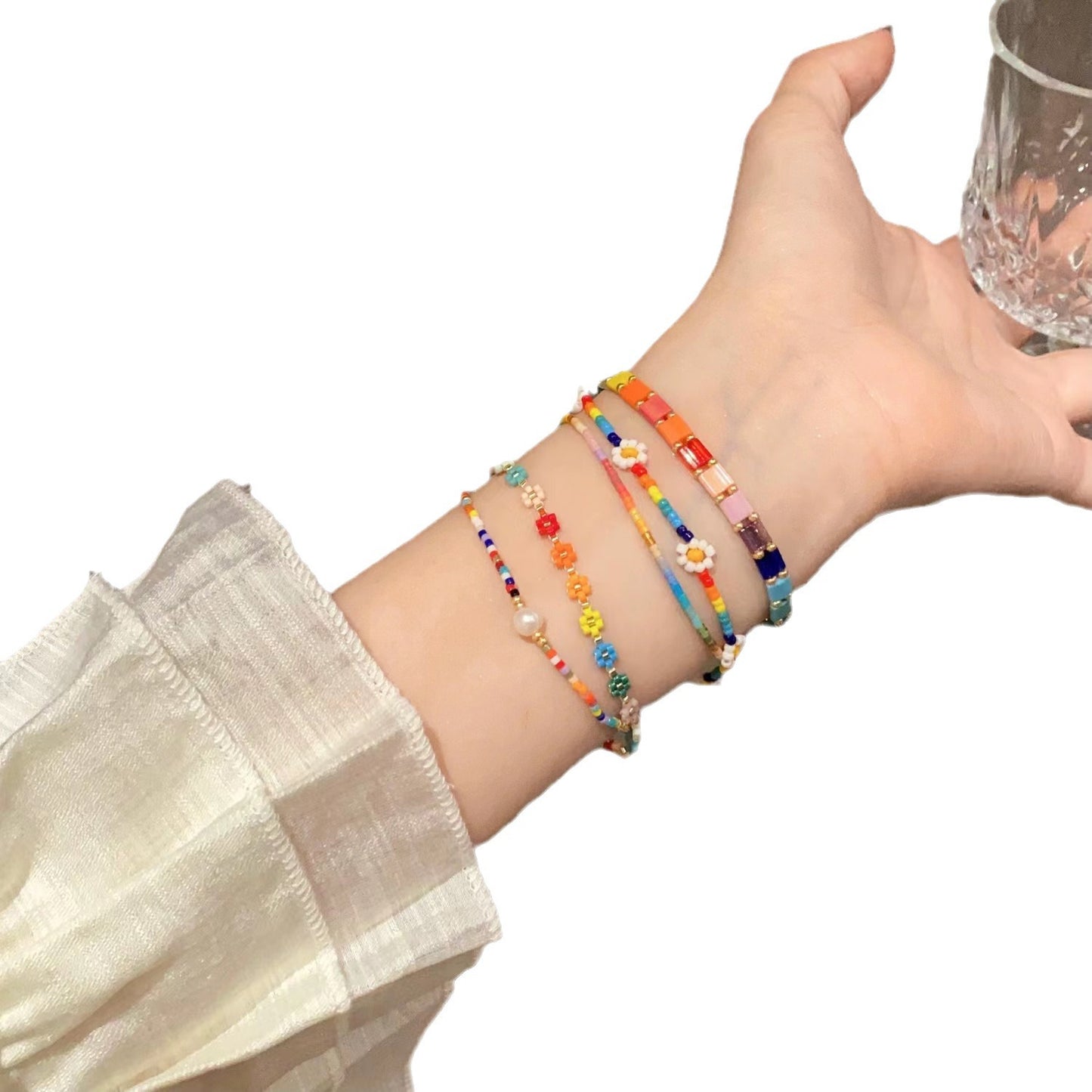 Summer Rainbow Color Dopamine Wear Design High-grade Personality Girlfriends Bracelets