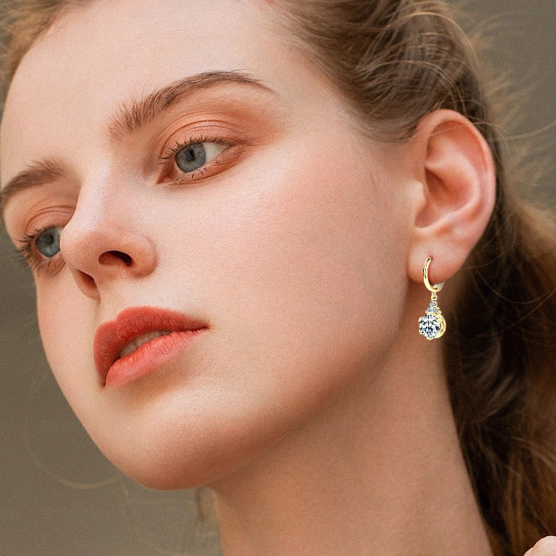 Women's Moissanite Eardrops Light Luxury High Sense Sier Earrings