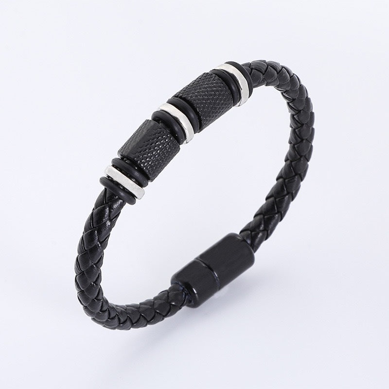 Men's Leather Woven String Beaded Simple Fashion Bracelets