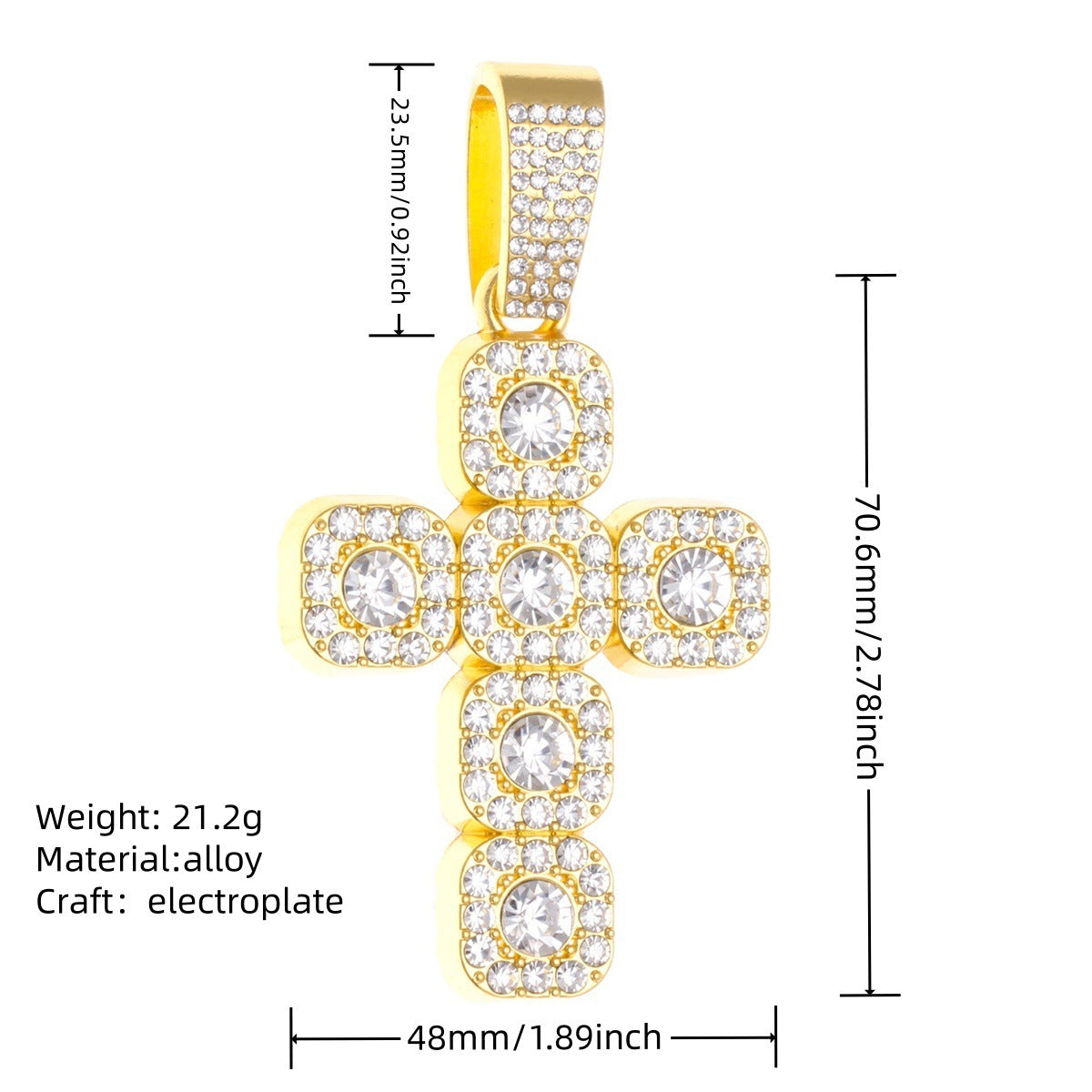 Hop Alloy Full Diamond Exaggerated Dripping Necklaces