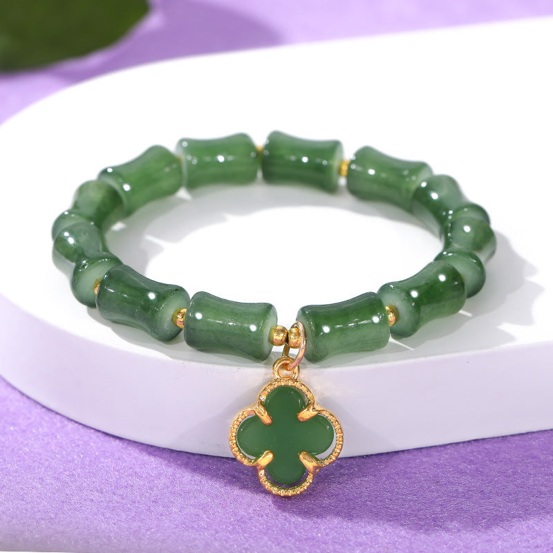 Imitation Aventurine Festival Height Peace Buckle Bracelets