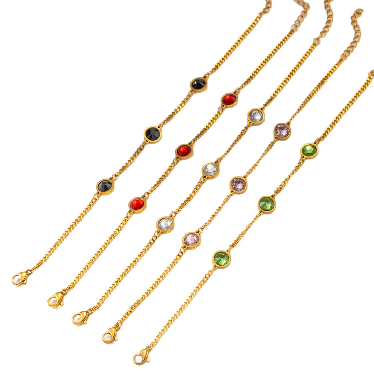Colorful Titanium Steel Female Gold Head Niche Bracelet