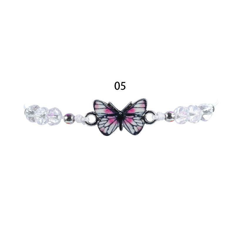 Crystal String Beads Butterfly Summer Woven Bracelets