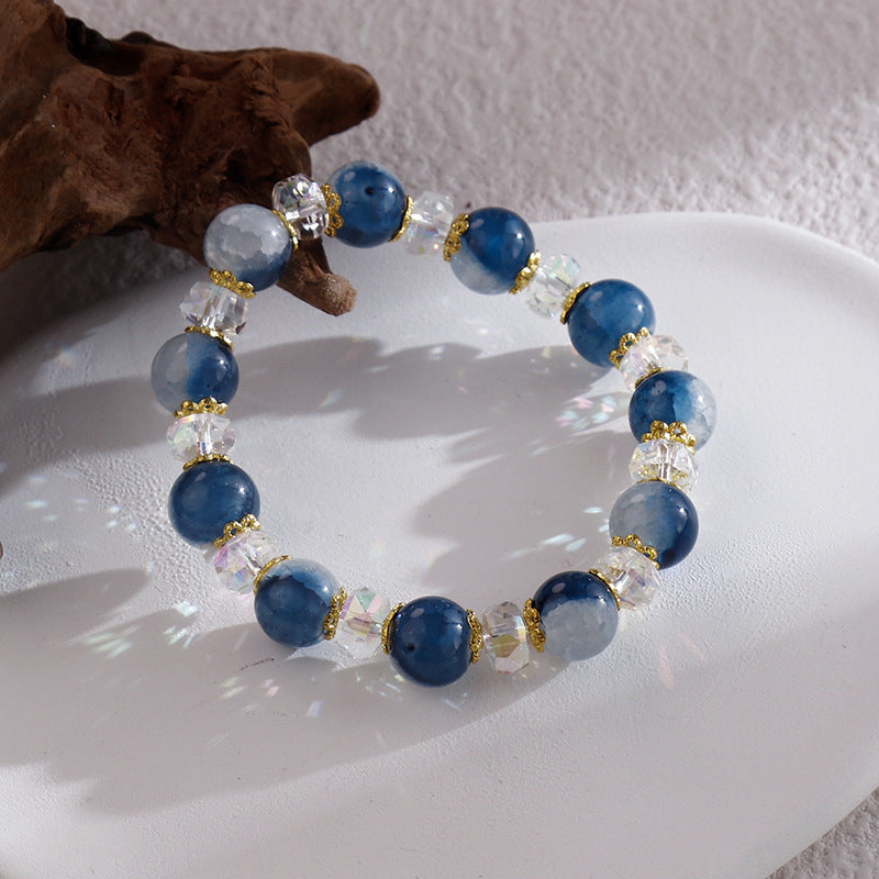 Clothing Glass Floral Beads Fresh Pastoral Tourist Attractions Elastic Bracelets