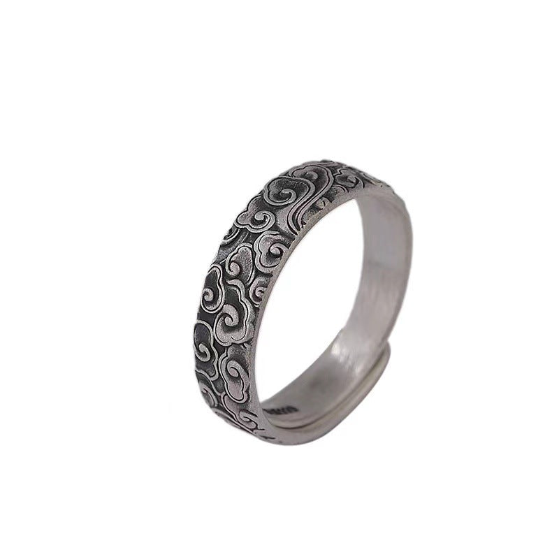 Women's & Men's Thai Sier Opening Adjustable Chinese Style Rings