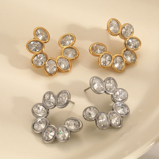 Women's Vacuum Electroplated Stainless Steel Light Luxury High-grade Stud Earrings