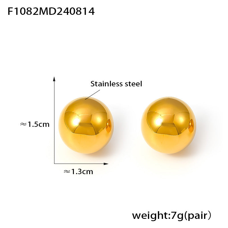 Ball Simple Cold Style Semicircle Hollow Earrings