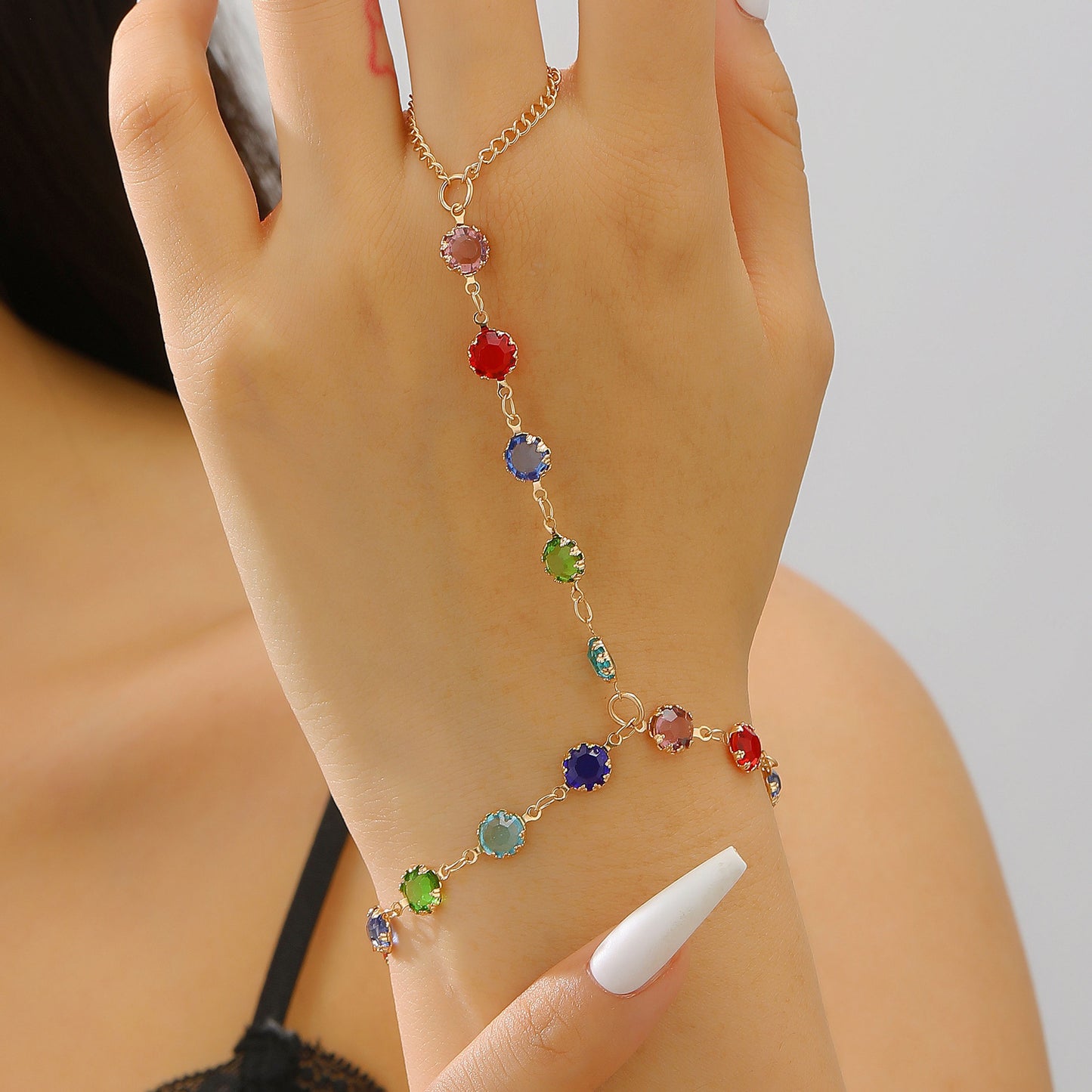 Butterfly Love Pearl Finger Hip Hop Exaggerated Bracelets