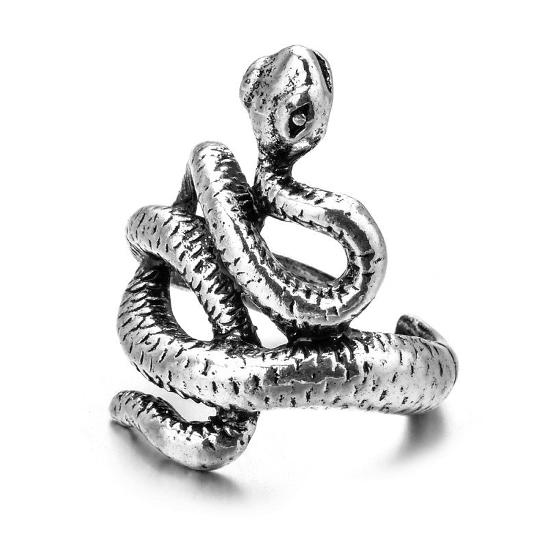 Open Snake Exaggerated Snake-shaped Punk Multiple Rings