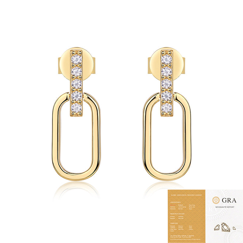 Fashion U-shaped Sier Gold High-grade Personalized Commuter Earrings