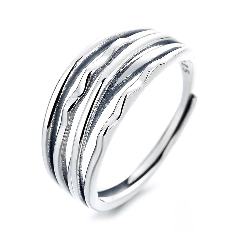 Sterling Sier Twisted Irregular Line Style Rings