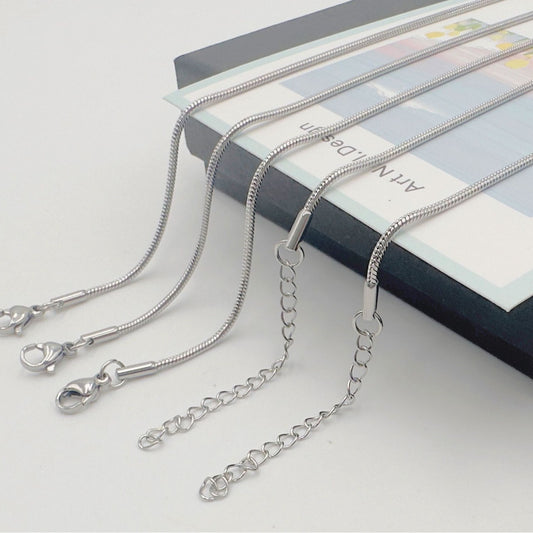 Women's & Men's Steel Snake Chain Bones Titanium Simple Necklaces