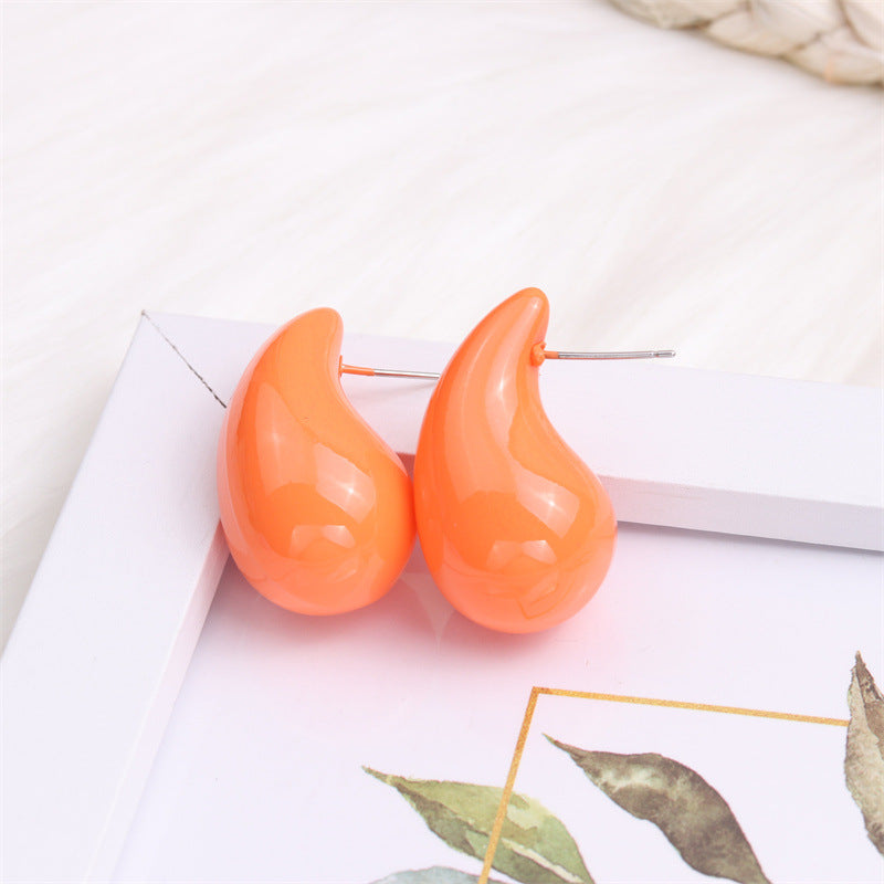 Glossy Fat Drops Ear Simple Personality Earrings