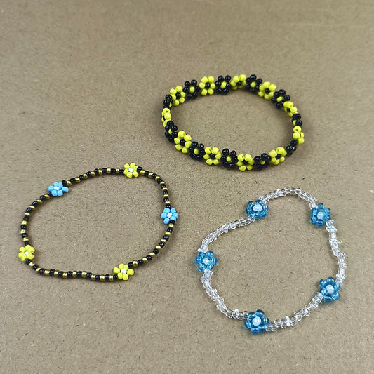 Colorful Beads Stringed Flower Female Style Temperament Little Bracelets