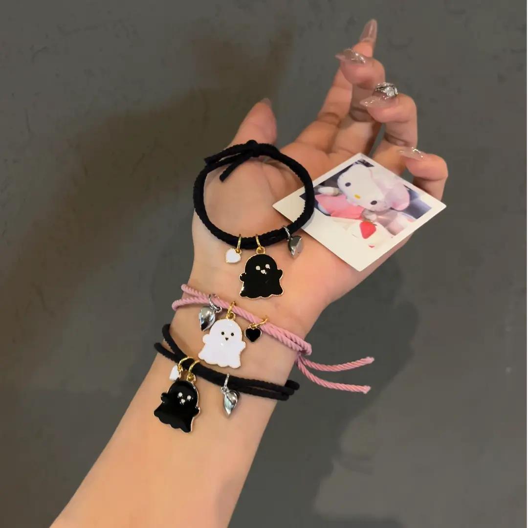 Titanium Steel Hand Ghost Pink Black Magnetic Bracelet