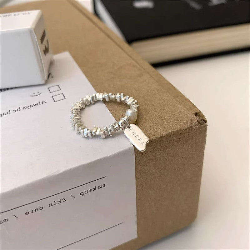 Women's Polished Geometric Niche Design Personality Cold Wind Small Rings