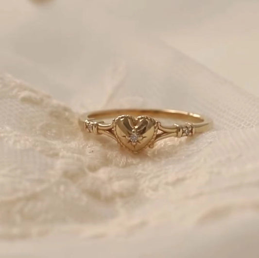 Women's Simple Fashion Heart-shaped Gold-plated Wear Accessories Rings