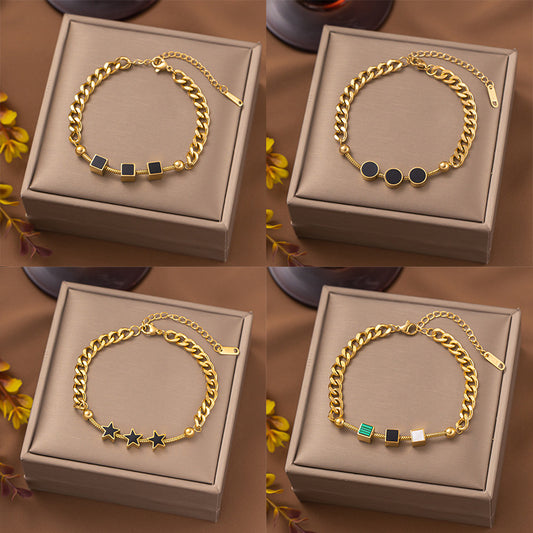 Stainless Steel Female Gold Plated Ornament Bracelets