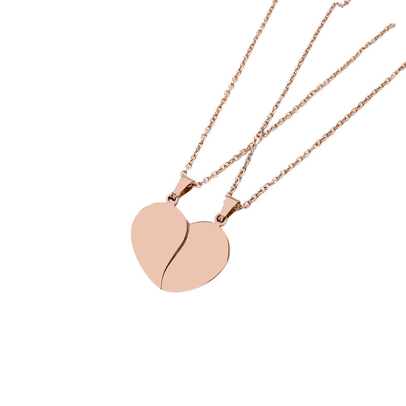 Half Heart Blank No Word Material Necklaces