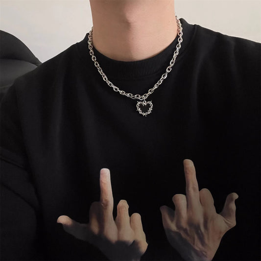 Women's & Men's Hip Hop Style Titanium Steel Simple Necklaces