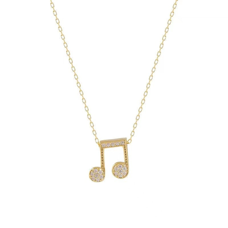 Women's Musical Note Design Simple Clavicle Chain Necklace