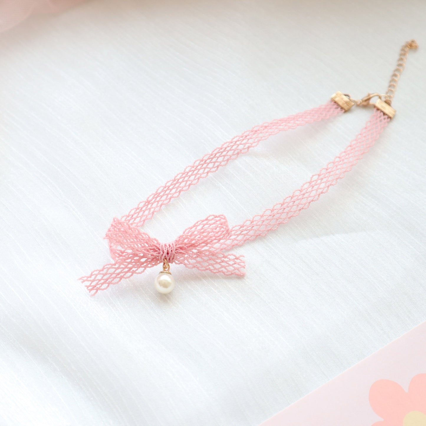 Neck Band Pink Peach Heart Short Necklaces