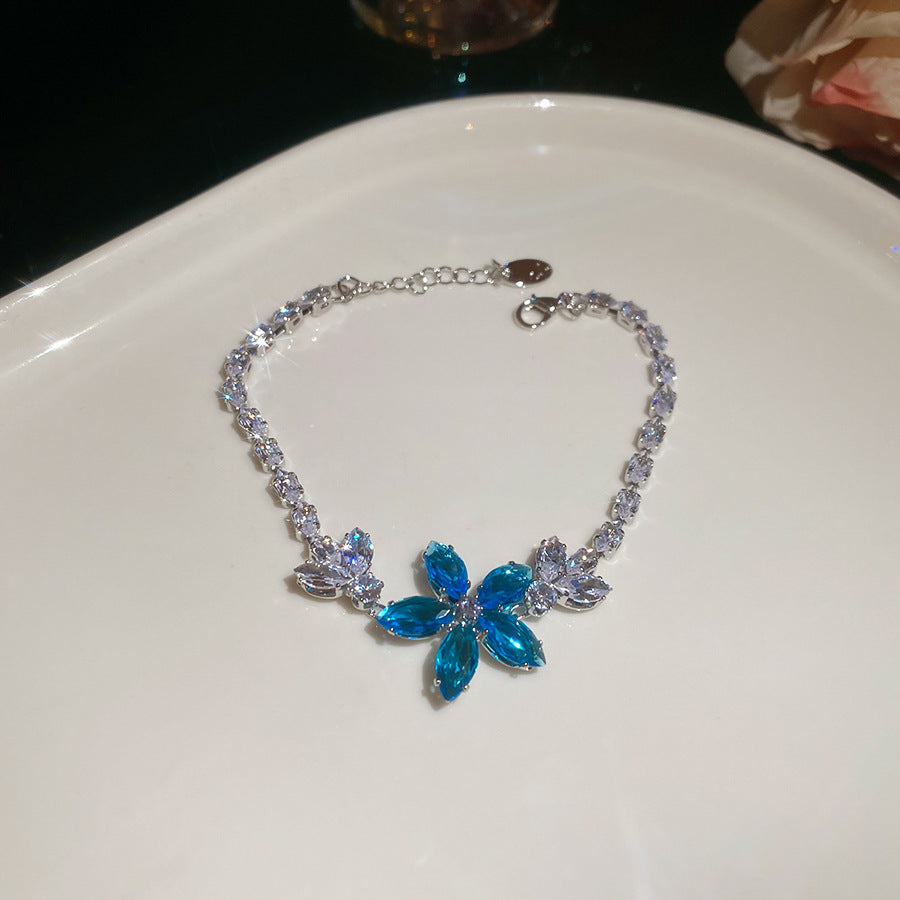 Irregular Square Flower Heart Water Drops Light Luxury High Bracelet