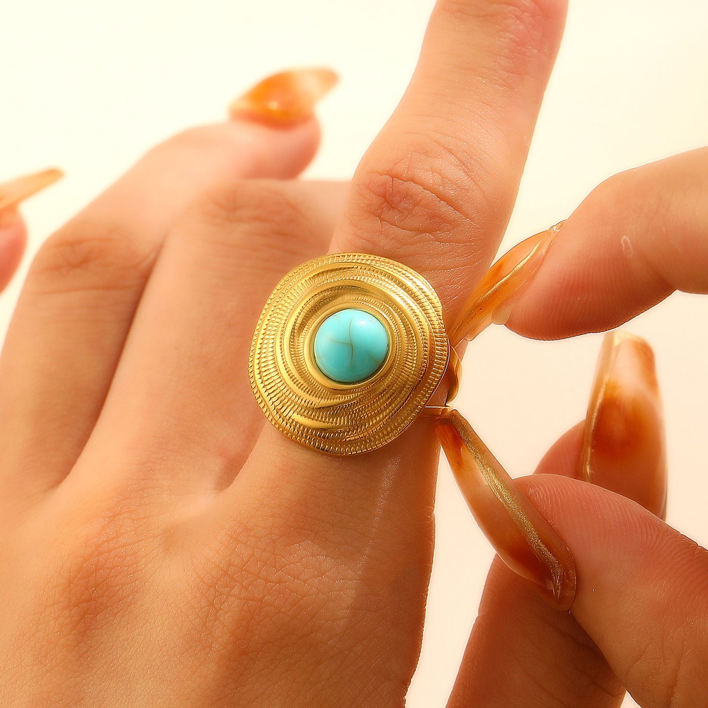 French Fashion Retro Glossy Texture Titanium Rings