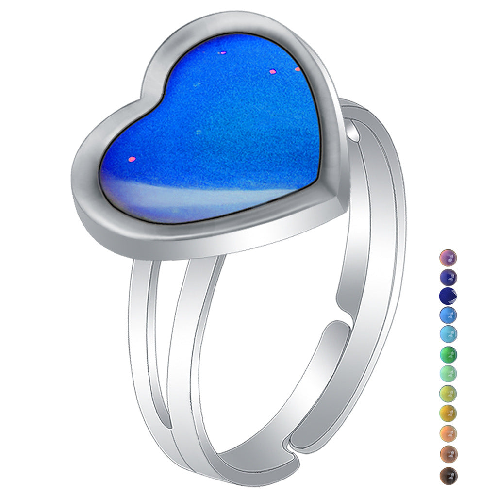 Bohemian Female Heart Shaped Love Warm Ring
